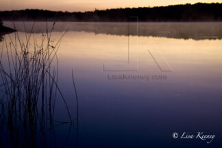 Photo of lake at sunrise.