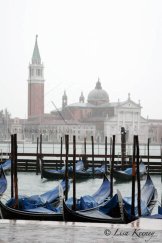 Photo of gondolas in Venice.